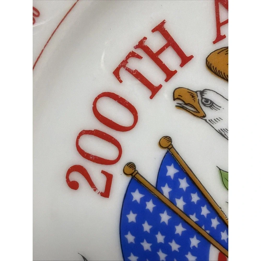 1976 Calendar Plate 200th Anniversary Bicentennial Spencer Gifts Eagle USA Flag
